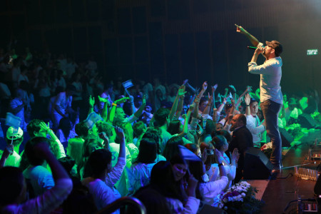 Participants at a Taglit Mega event for Russian speakers February 2013 (Tel Aviv)