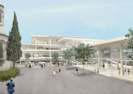 Architectural rendering of new Bezalel building