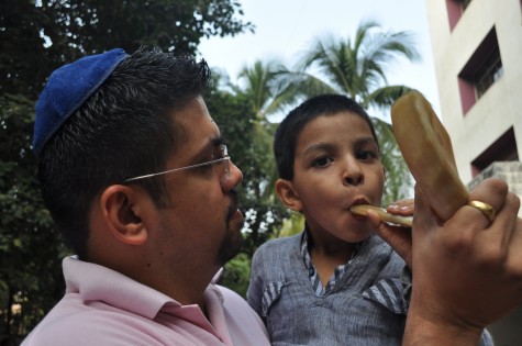 Blowing of the Shofar announces the first Limmud India.