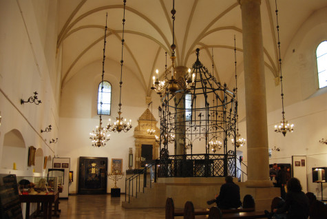 Inside old synagogue in Krakow; photo by Bart Van den Bosch via Wikipedia.