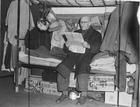 German Jewish refugee in refugee housing in Shanghai, China, 1946, photographer unknown; courtesy JDC.