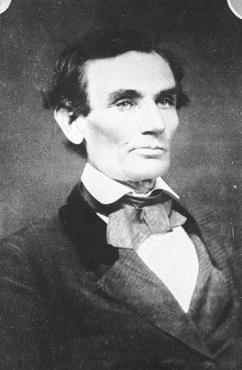 Photograph taken by Jewish photographer-friend of Lincoln, Samuel Alschuler, who lent Lincoln his own velvet-trimmed coat for the occasion. Urbana, Illinois, April 25, 1858, Courtesy of Library of Congress.