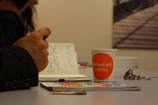 A pause to reflect and refuel at Limmud Germany 2015; photo by Yuri Sokolov.