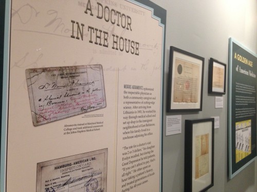 The section on Dr. Morris Abramovitz at the Jewish Museum of Maryland's "Beyond Chicken Soup" exhibit. Photo courtesy Jewish Museum of Maryland.