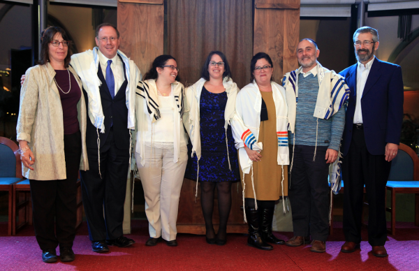 Rabbi Naamah Kelman, Dean, HUC-JIR/Jerusalem; Rabbi Aaron D. Panken, Ph.D., President; and Rabbi Marc Rosenstein, Ph.D., Director, Israel Rabbinical Program, with the 2014 Israel Rabbinical Program Ordinees.