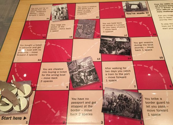 Board game at The Jewish Museum London; photo by Sion.