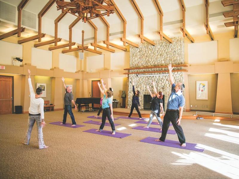 Participants do an exercise at an Institute for Jewish Spirituality rabbinic retreat in 2019.