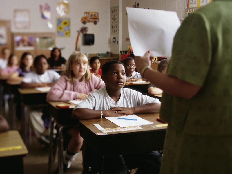 teacher in front of a classroom