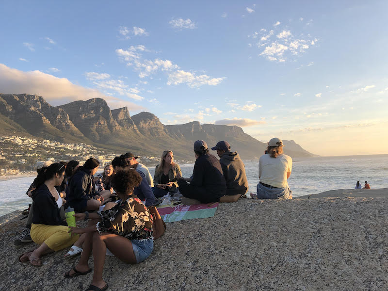 Jews studying abroad meet up in Cape Town, South Africa.