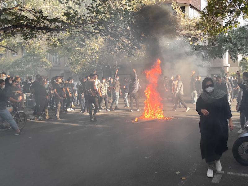 A protest for women's rights in Iran in October.