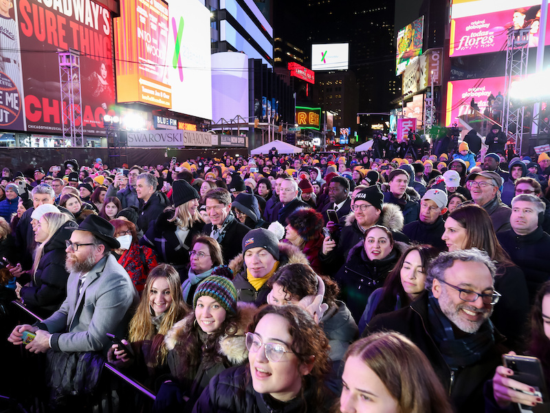 The crowd at the rally on Monday night.