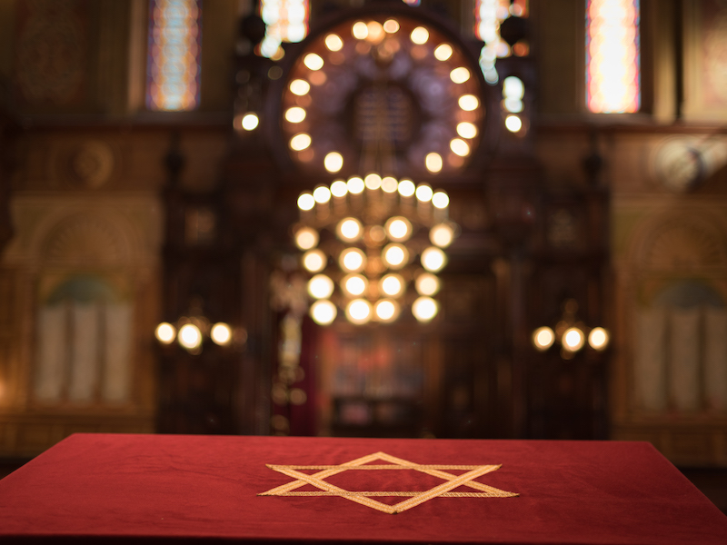 A synagogue pulpit